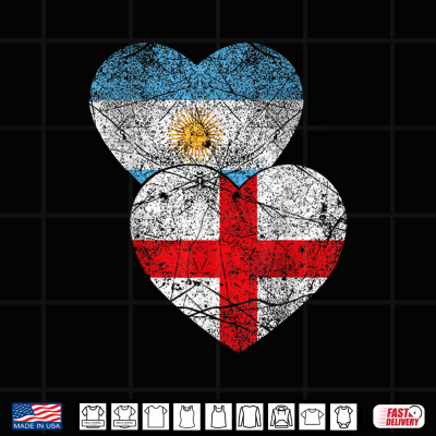 Half England Half Argentine Flags English Argentina Fans Shirt 4 Design Half England Half Argentine Flags English Argentina Fans Shirt