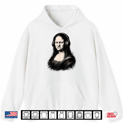 Hoodie Mona Lisa Bass Face Funny DJ Producer Music Lover Shirt