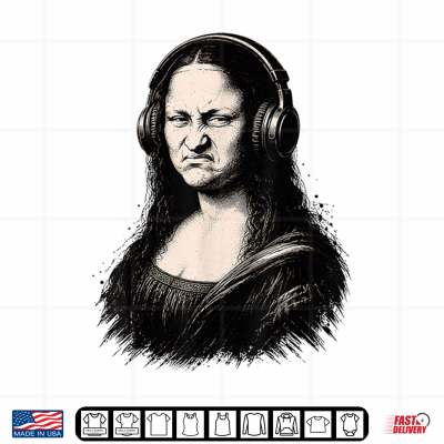 Design Mona Lisa Bass Face Funny DJ Producer Music Lover Shirt
