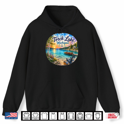 Hoodie Torch Lake Michigan MI Caribbean Paradise Sandbar Shirt