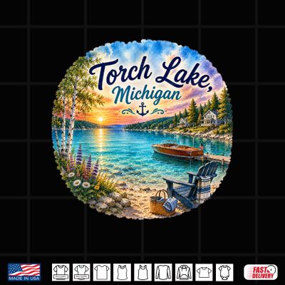 Design Torch Lake Michigan MI Caribbean Paradise Sandbar Shirt