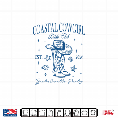 Design Coastal Cowgirl Bride Club 2026 Beach Bachelorette Party Shirt