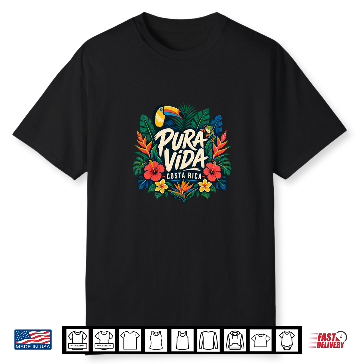 Costa Rica Toucan And Frog Performance Shirt Costa Rica Toucan And Frog Performance Shirt