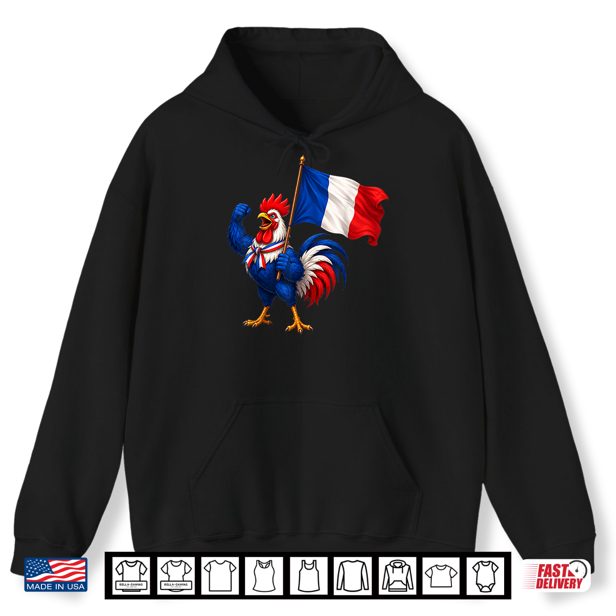 Coq Français Drapeau Tricolore Supporter France Tee Shirt Coq Français Drapeau Tricolore Supporter France Tee Shirt