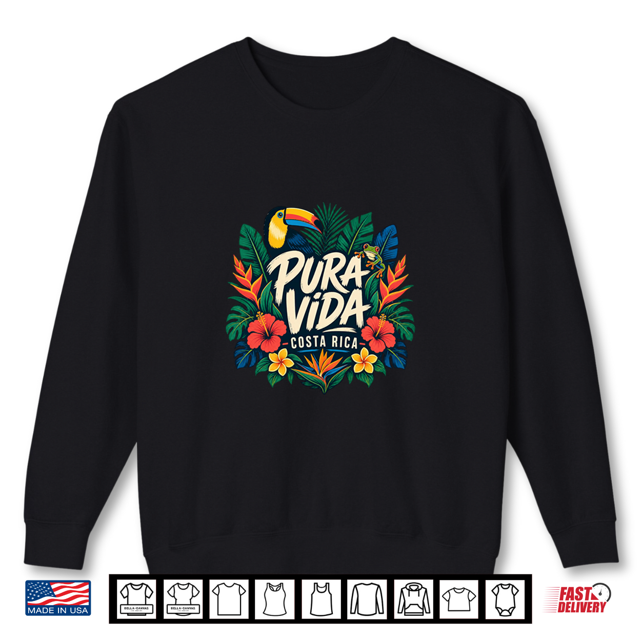 Costa Rica Toucan And Frog Performance Shirt Costa Rica Toucan And Frog Performance Shirt