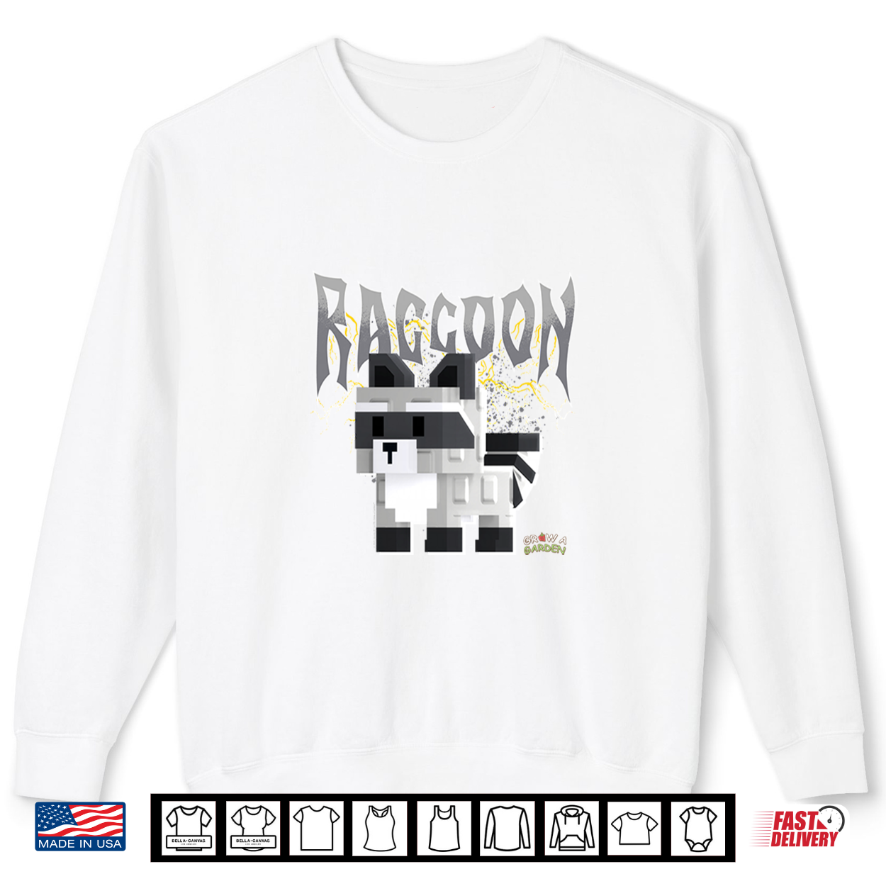Grow A Garden Raccoon Large Block Art Lighting Metal Band Shirt Grow A Garden Raccoon Large Block Art Lighting Metal Band Shirt