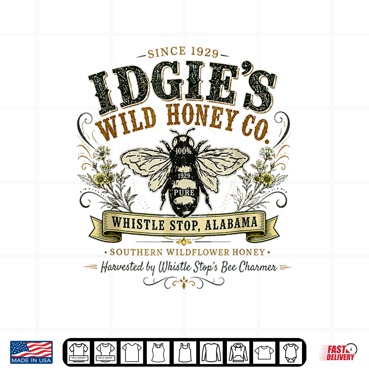 Idgie’S Wild Honey Co Southern Whistle Stop Café Vintage Shirt Idgie’S Wild Honey Co Southern Whistle Stop Café Vintage Shirt