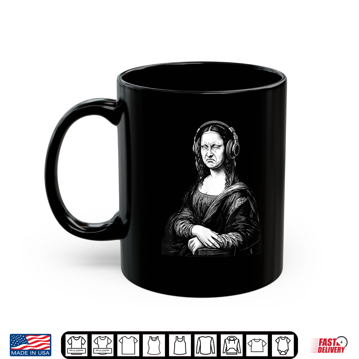 Mona Lisa Bass Face Retro Edm Headphones Musician Shirt Mona Lisa Bass Face Retro Edm Headphones Musician Shirt