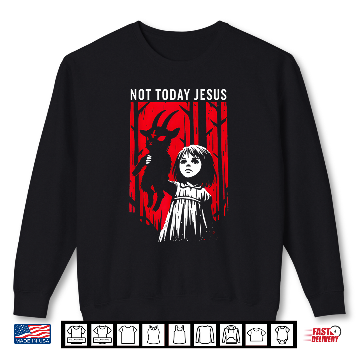 Not Today Jesus Gothic Dark Art Creepy Cute Shirt Not Today Jesus Gothic Dark Art Creepy Cute Shirt
