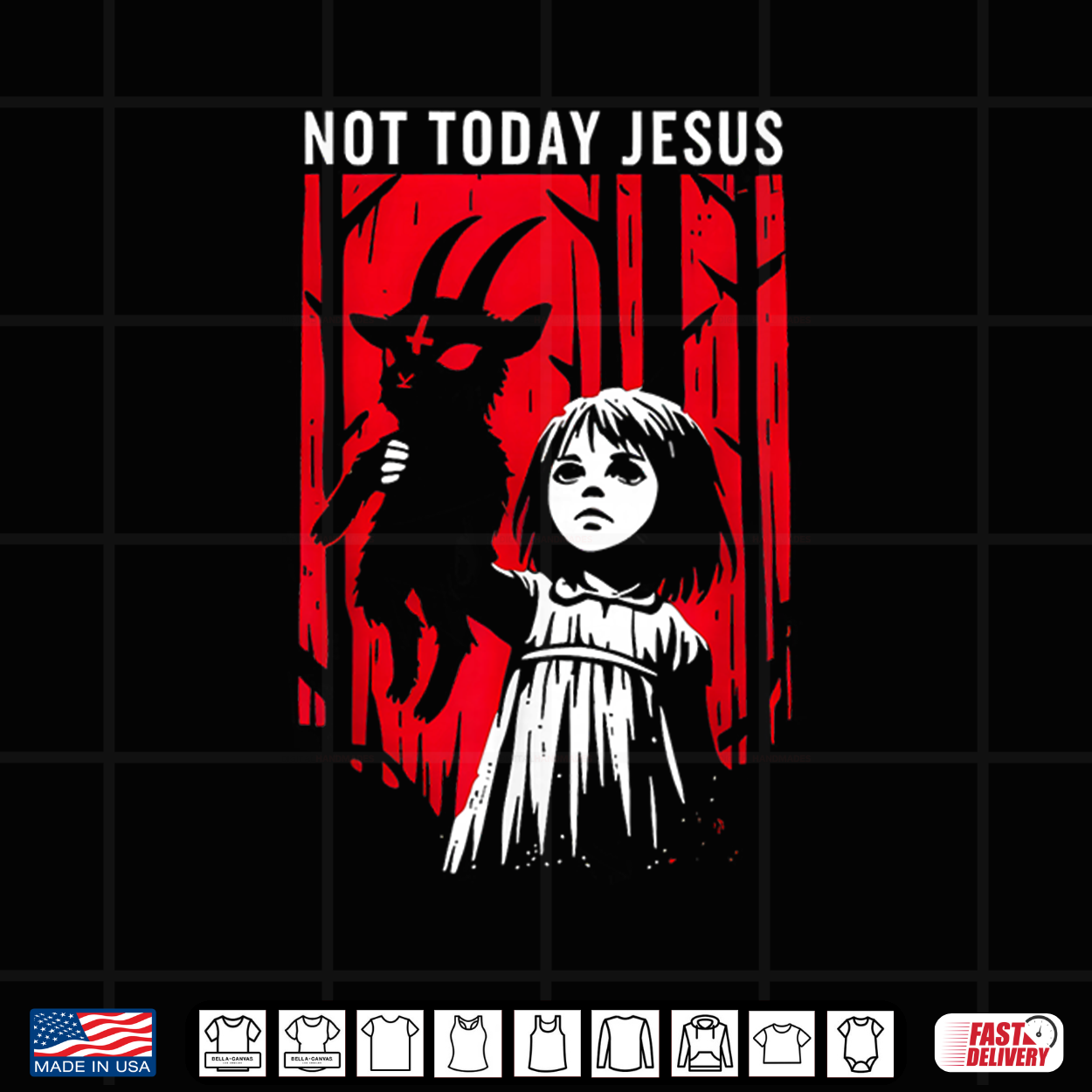 Not Today Jesus Gothic Dark Art Creepy Cute Shirt Not Today Jesus Gothic Dark Art Creepy Cute Shirt