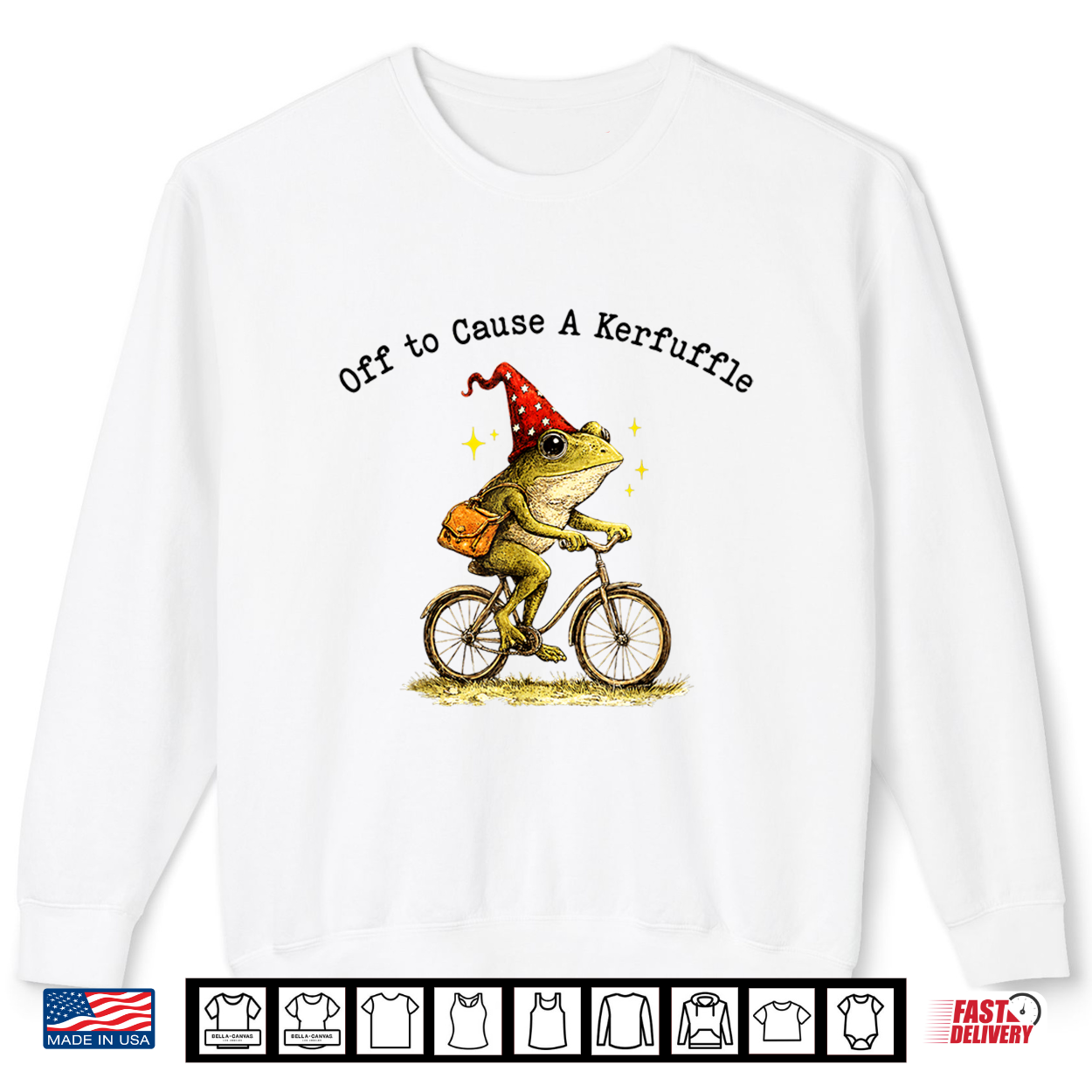 Off To Cause A Kerfuffle Weird Frog Riding Bicycle Toad Shirt Off To Cause A Kerfuffle Weird Frog Riding Bicycle Toad Shirt