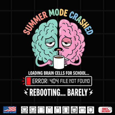 Summer Mode Crashed Loading Brain Cells For Back To School Shirt 4 Design Summer Mode Crashed Loading Brain Cells for Back to School Shirt