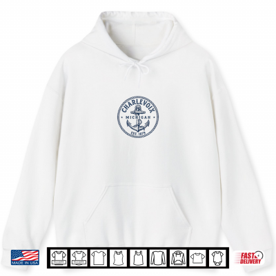 Charlevoix Michigan Nautical Anchor Badge Design Shirt 1 Hoodie Charlevoix Michigan Nautical Anchor Badge Design Shirt