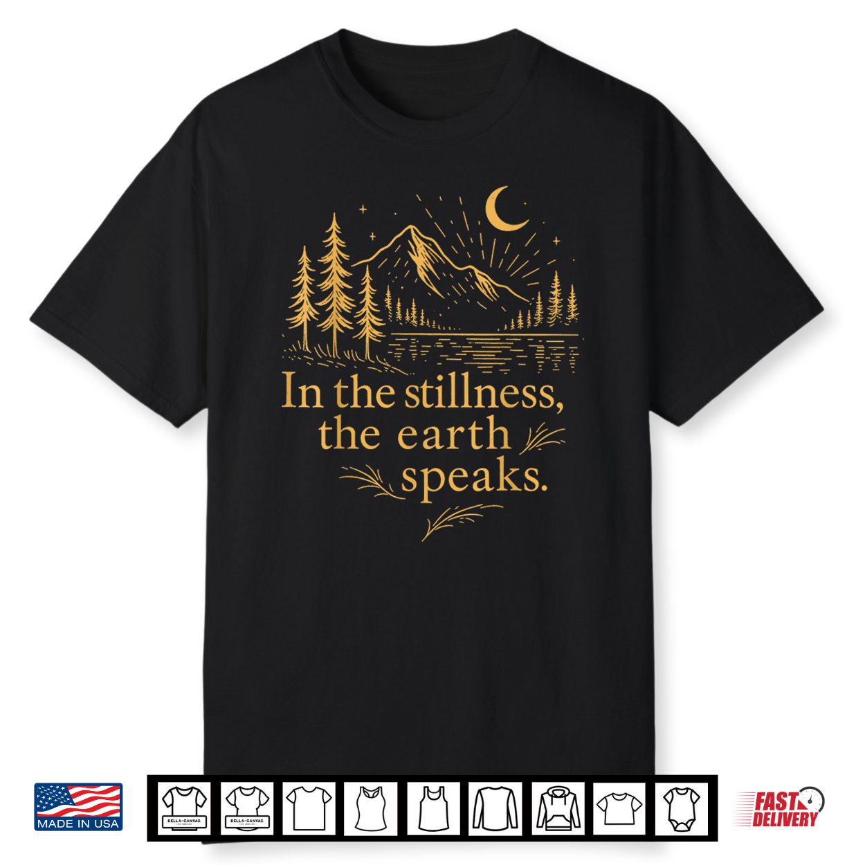 In The Stillness The Earth Speaks Mountain Graphic Shirt In The Stillness The Earth Speaks Mountain Graphic Shirt