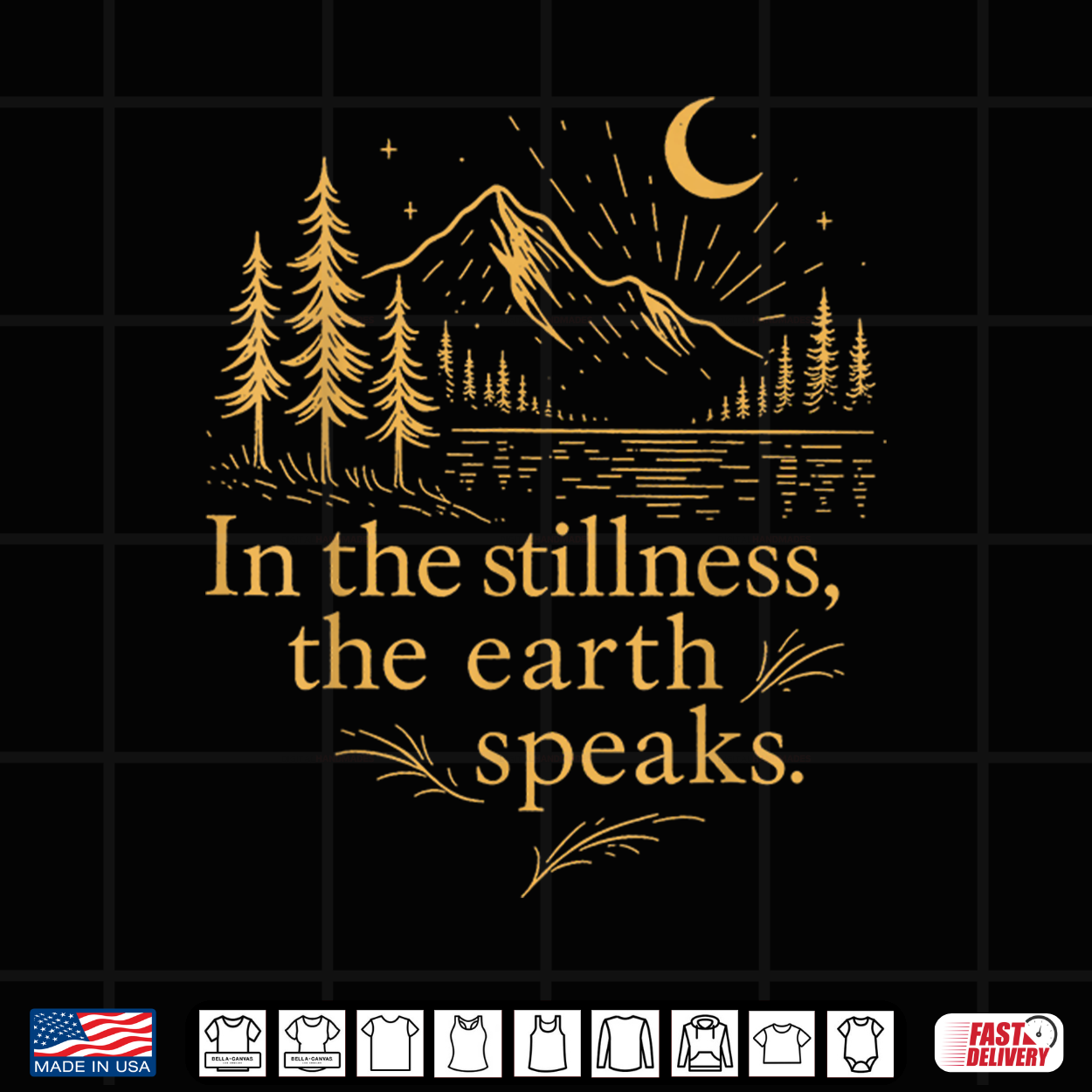 In The Stillness The Earth Speaks Mountain Graphic Shirt In The Stillness The Earth Speaks Mountain Graphic Shirt
