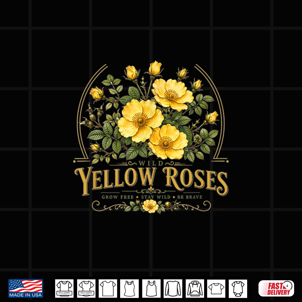 Wild Yellow Roses Botanical Vintage Floral Minimalist Design Shirt Wild Yellow Roses Botanical Vintage Floral Minimalist Design Shirt