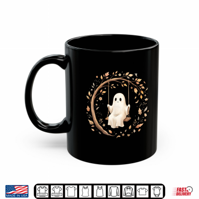 Mug Cute Ghost Halloween Swing Spooky Fall Botanical Aesthetic Shirt