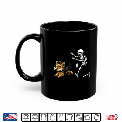 Funny Yorkie Skeleton And Halloween Shirt 1 Mug Funny Yorkie Skeleton and Halloween Shirt