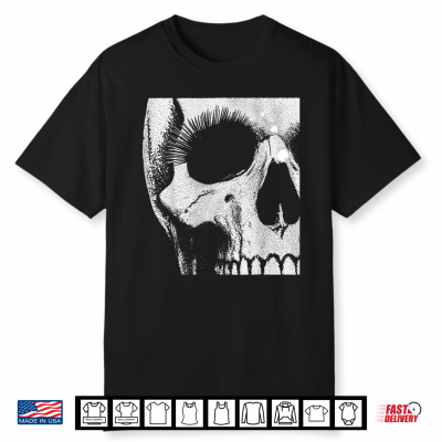 Skull Grunge Black White Art Graphic For Men Women Halloween Shirt