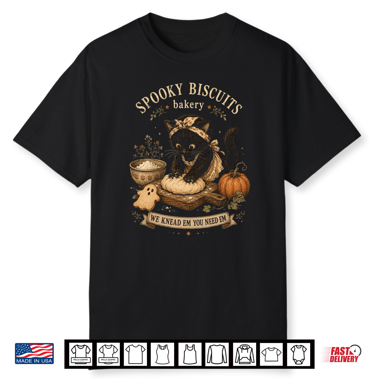 Spooky Biscuits Bakery Funny Black Cat Baking Halloween Tee Shirt Spooky Biscuits Bakery Funny Black Cat Baking Halloween Tee Shirt