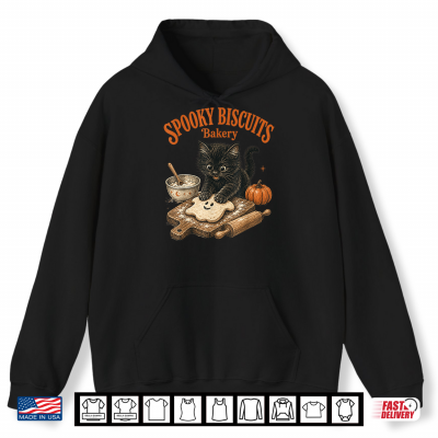 Spooky Biscuits Bakery Club Funny Black Cat Baking Ghost Shirt 1 Hoodie Spooky Biscuits Bakery Club Funny Black Cat Baking Ghost Shirt