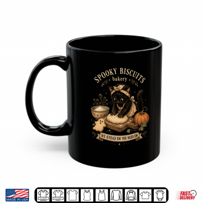 Spooky Biscuits Bakery Funny Black Cat Baking Halloween Tee Shirt 3 Mug Spooky Biscuits Bakery Funny Black Cat Baking Halloween Tee Shirt