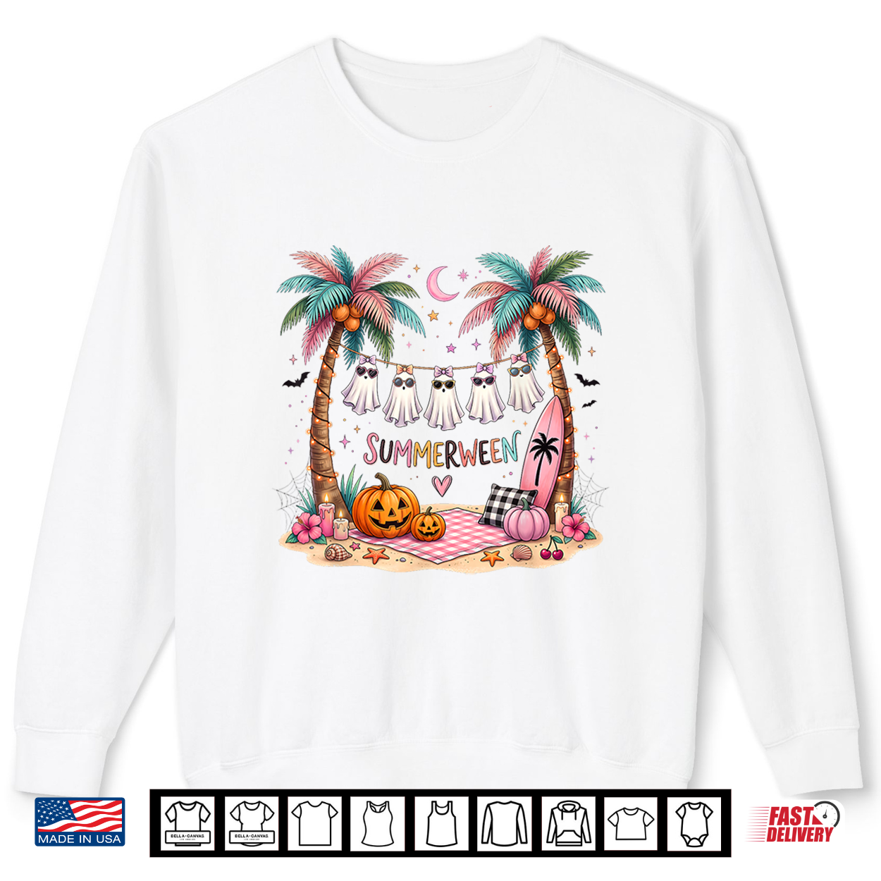 Summerween Palm Trees Ghosts Beach Halloween Shirt Summerween Palm Trees Ghosts Beach Halloween Shirt