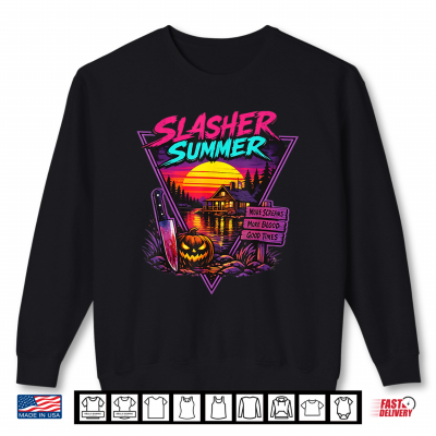 Sweatshirt Vintage Spooky Camp Summerween Halloween 80s Slasher Summer Shirt