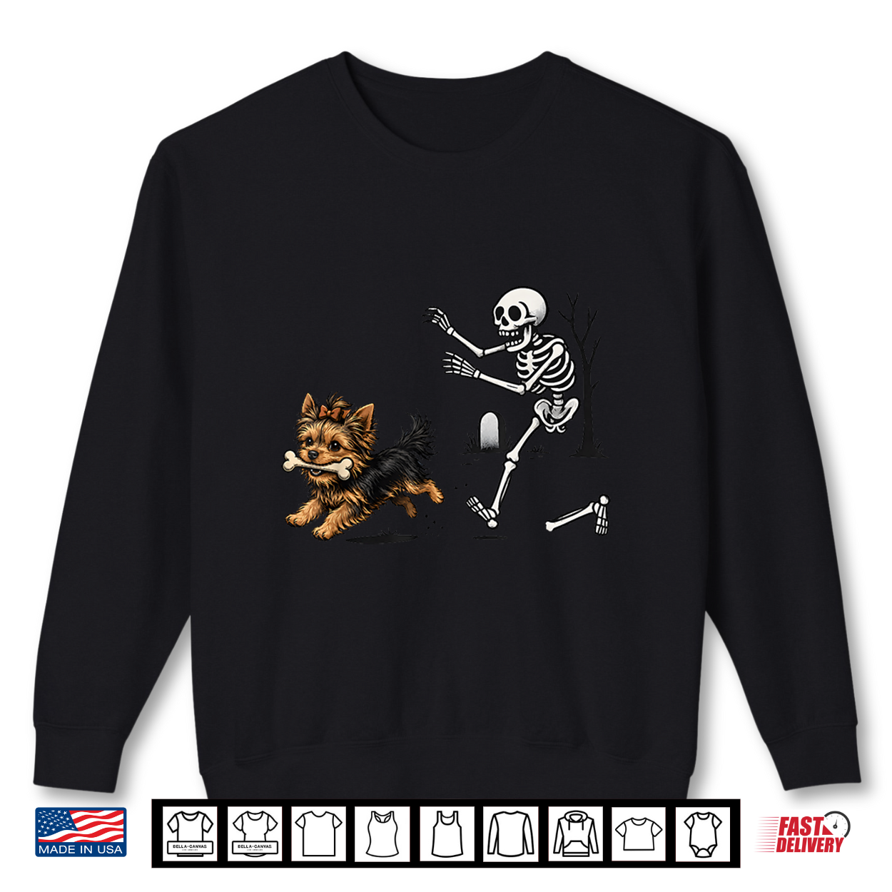 Yorkie Dog Skeleton Halloween Spooky Puppy Lover Shirt Yorkie Dog Skeleton Halloween Spooky Puppy Lover Shirt
