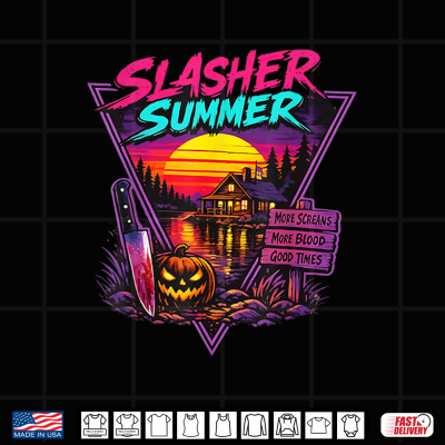 Design Vintage Spooky Camp Summerween Halloween 80s Slasher Summer Shirt