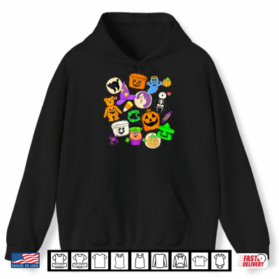 Hoodie Cute Funny Boo Ghost Vintage 90s Halloween Collage Doodles Shirt