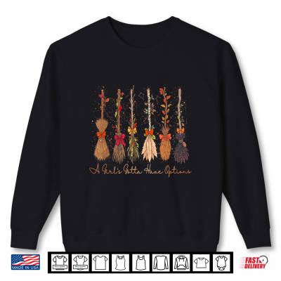 Sweatshirt A Girls Gotta Have Options Retro Witch Broom Halloween Shirt