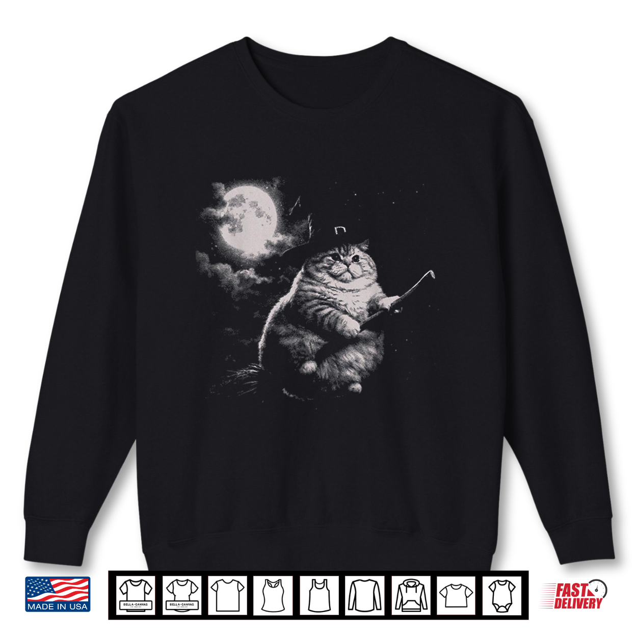 Chonk Witch Cat Meme Wizard Kitten Moon Shirt Chonk Witch Cat Meme Wizard Kitten Moon Shirt