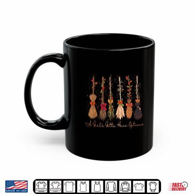 Mug A Girls Gotta Have Options Retro Witch Broom Halloween Shirt