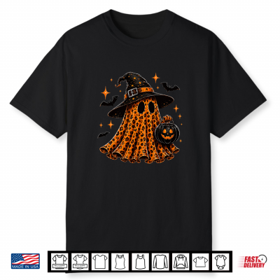 Cute Leopard Ghost Halloween Preppy Spooky Season Autumn Premium Tri Blend Shirt