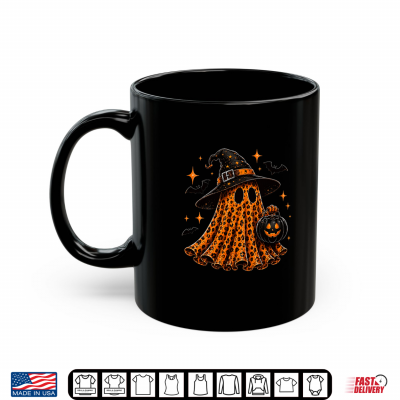 Mug Cute Leopard Ghost Halloween Preppy Spooky Season Autumn Premium Tri Blend Shirt