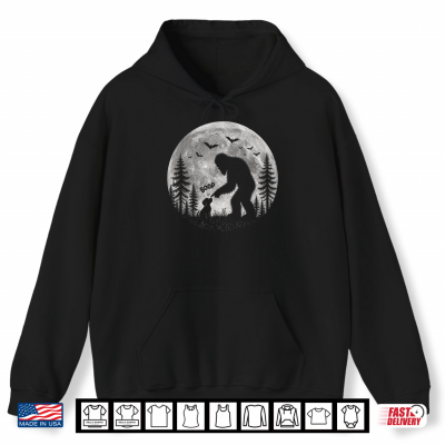 Hoodie Halloween Boop Bigfoot Dog Full Moon Forest Men Women Shirt