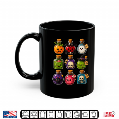 Mug Halloween Potion Characters Spooky Cute Monsters Girls Women Shirt