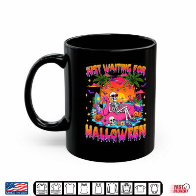 Mug Just Waiting for Halloween Skeleton Summerween Floral Kids Shirt