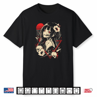 Mens Anime Convention Outfit Dark Anime Girl Creepy Cosplay Performance Shirt