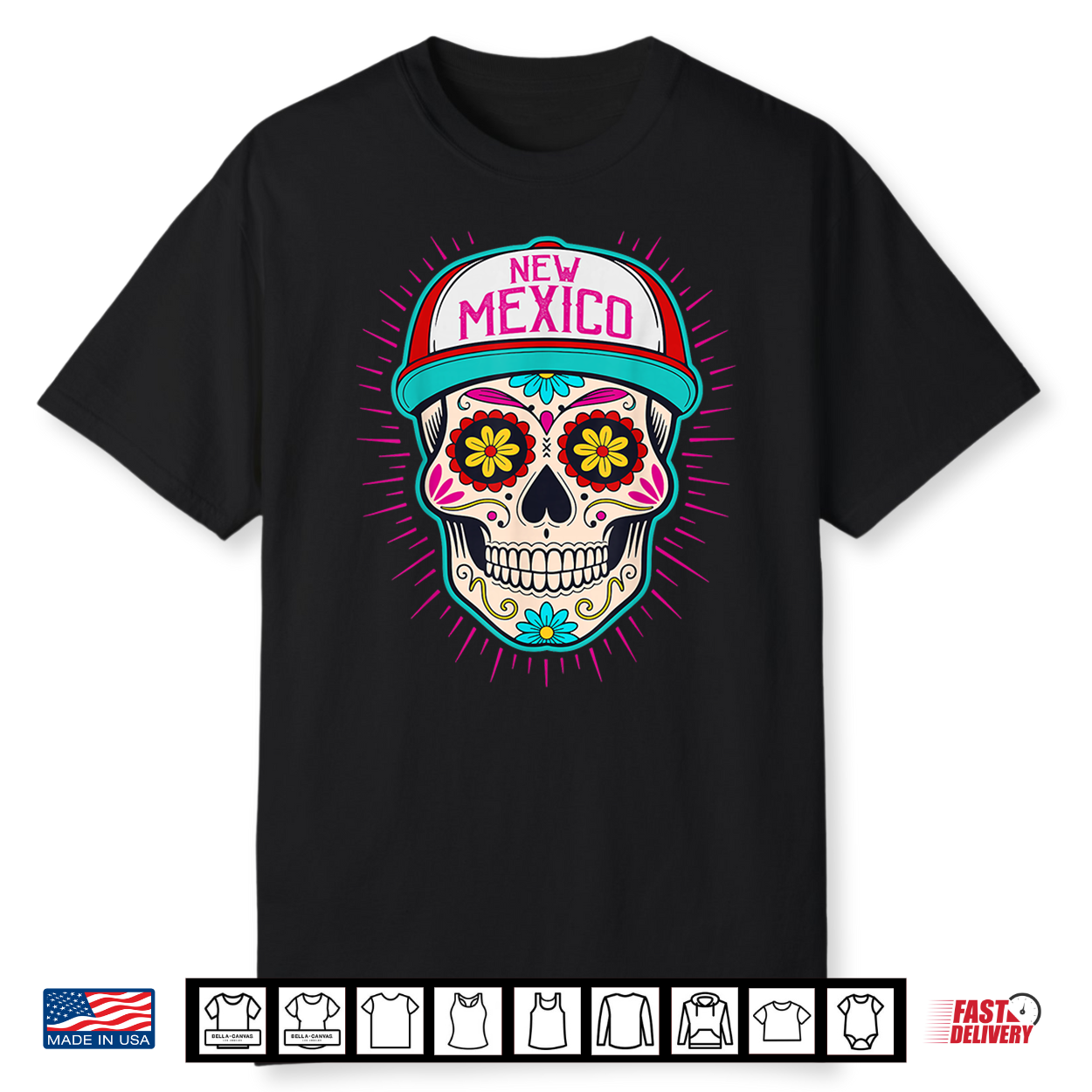 New Mexico Mexican Men Sugar Skull Nm City Day Of The Dead Shirt New Mexico Mexican Men Sugar Skull Nm City Day Of The Dead Shirt