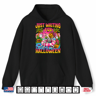Just Waiting For Halloween Summerween Beach Spooky Ghost Shirt 1 Hoodie Just Waiting for Halloween Summerween Beach Spooky Ghost Shirt