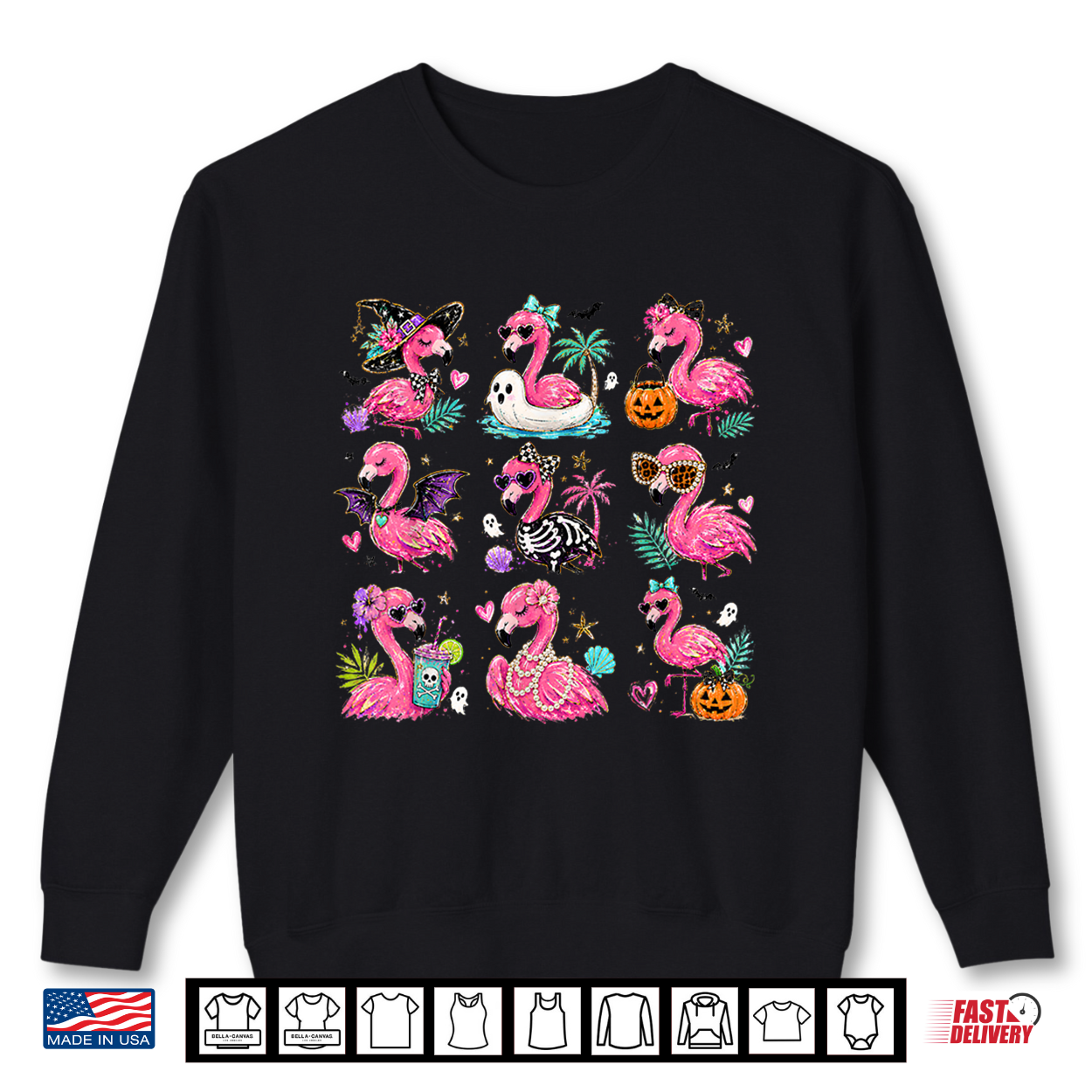 Pink Flamingo Summerween Halloween Girls Women Shirt Pink Flamingo Summerween Halloween Girls Women Shirt