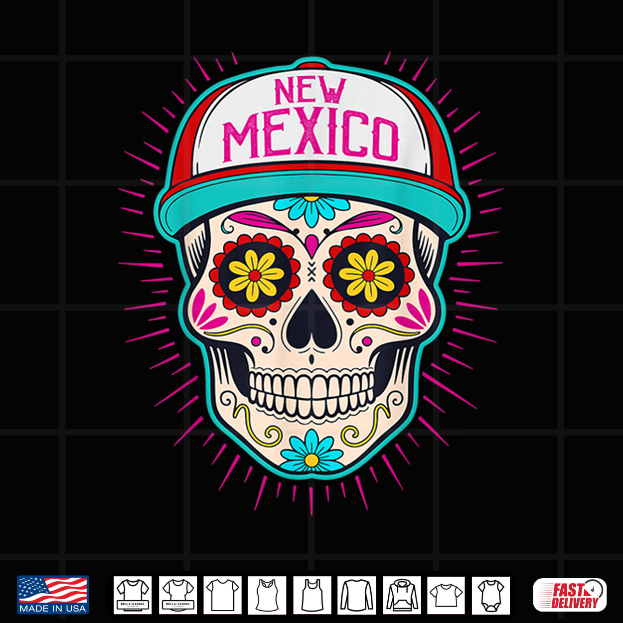 New Mexico Mexican Men Sugar Skull Nm City Day Of The Dead Shirt New Mexico Mexican Men Sugar Skull Nm City Day Of The Dead Shirt