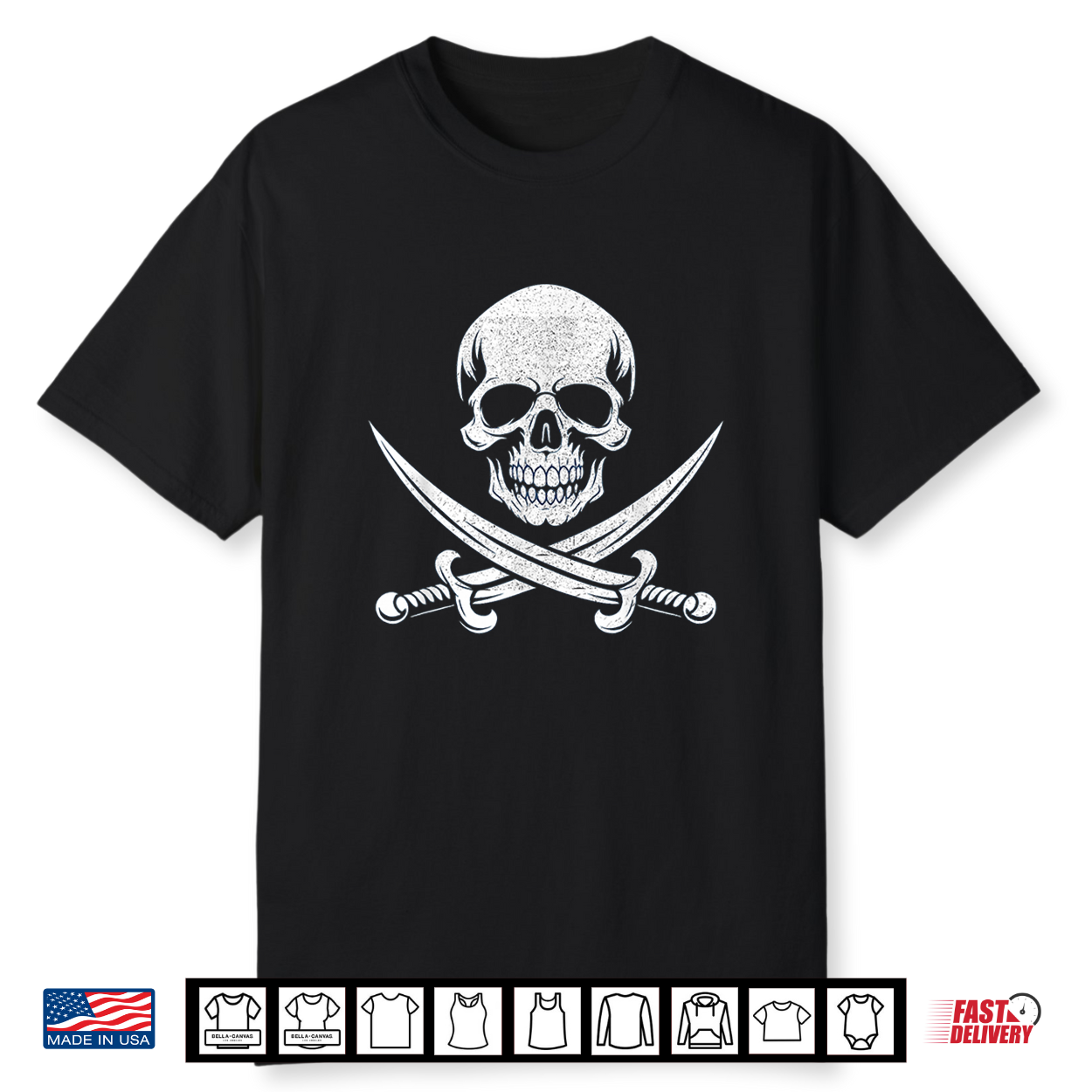 Skull And Cross Sword Bone Pirate Roger Jolly Halloween Shirt Skull And Cross Sword Bone Pirate Roger Jolly Halloween Shirt