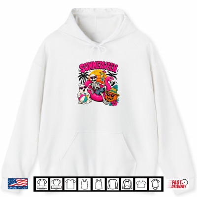 Hoodie Spooky Summerween Graphic Halloween Beach Shirt