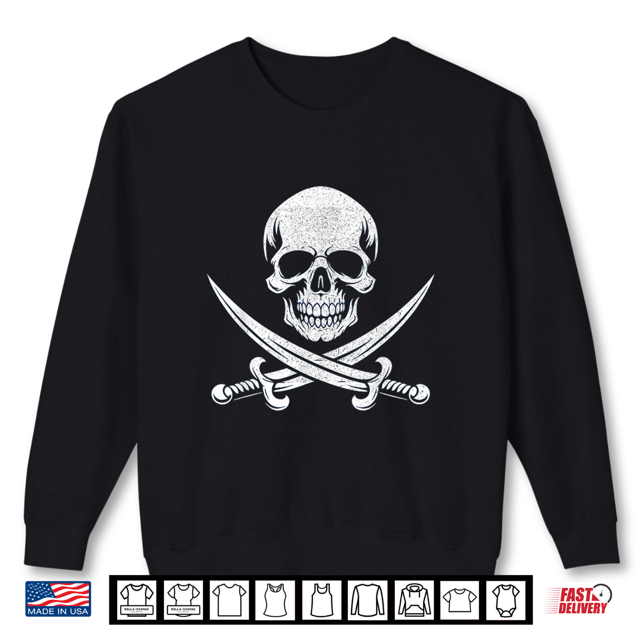 Skull And Cross Sword Bone Pirate Roger Jolly Halloween Shirt Skull And Cross Sword Bone Pirate Roger Jolly Halloween Shirt