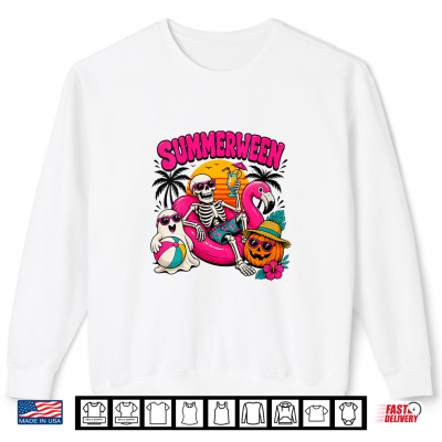 Sweatshirt Spooky Summerween Graphic Halloween Beach Shirt