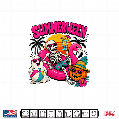 Design Spooky Summerween Graphic Halloween Beach Shirt