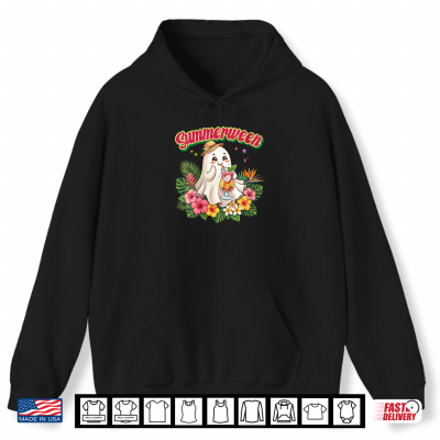 Summerween Floral Ghost Tropical Spooky Summer Halloween Shirt 1 Hoodie Summerween Floral Ghost Tropical Spooky Summer Halloween Shirt